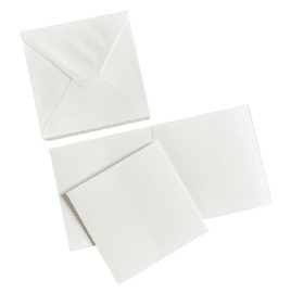 HobbyGros 6x6inch 15,2x15,2cm Card/Envelopes - Pure White