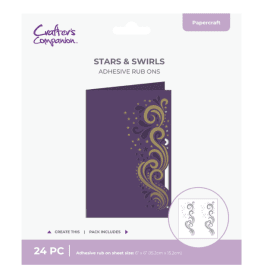 Crafter´s Companion Cut in Edge Adhesive Rub Ons Stars & Swirls 
