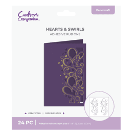 Crafter´s Companion Cut in Edge Adhesive Rub Ons Hearts & Swirls 