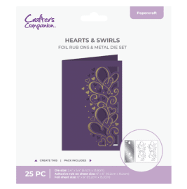 Crafter´s Companion Cut in Edge Foil Rub Ons & Metal Die Hearts & Swirls