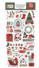 Echo Park Chipboard Accents - Here Comes Santa Paws
