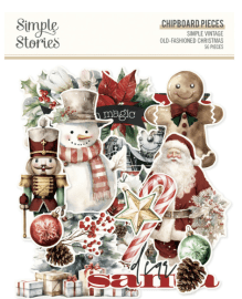 Simple Stories Chipboard Pieces - Simple Vintage Old-Fashioned Christmas