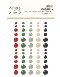 Simple Stories Glossy Enamel Dots - Simple Vintage Old-Fashioned Christmas