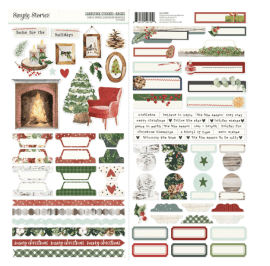 Simple Stories Cardstock Stickers Basics - Vintage Evergreen Memories