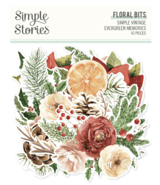 Simple Stories Floral Bits & Pieces - Vintage Evergreen Memories