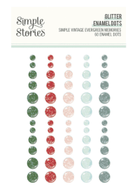 Simple Stories Glitter Enamel Dots - Vintage Evergreen Memories