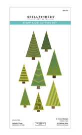 Spellbinders Stamp & Die Set - Snowflake Kisses Infinity Trees 