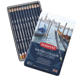 Derwent Watercolour Pencil Tin of 12 Pencils 