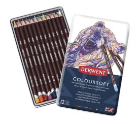 Derwent Coloursoft Pencil Tin of 12 Pencils