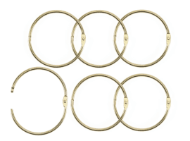 Book Binding Rings 75mm Gold 6pcs