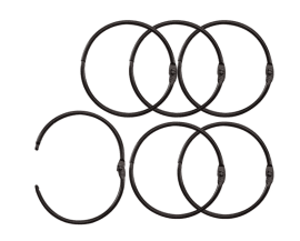 Book Binding Rings 75mm Black 6pcs