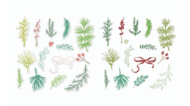 Sizzix Clear Stamp Set & Framelits Dies - Winter Greenery