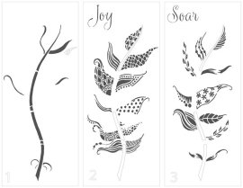 The Crafters Workshop - Joy Feather Slimline Layered Stencil 