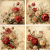 4 motivbilder på papper 12x12 inch - Blommor