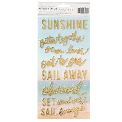 Heidi Swapp Set Sail gold Thickers Stickers