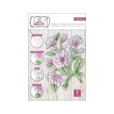 Stamps By Me Quattro Set, Stamp, Die, Embossing Folder & Stencils - Magnolia