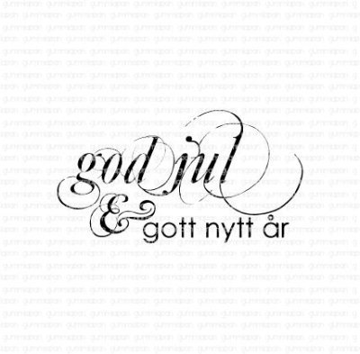 Gummiapan Stämpel - God Jul & Gott Nytt År