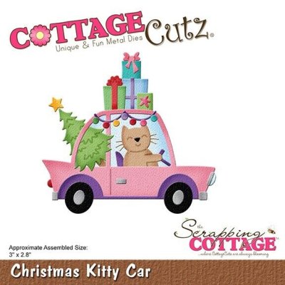 Cottage Cutz Dies - Christmas Kitty Car 