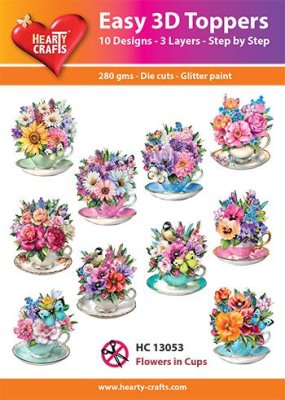 Easy 3D Toppers - Flowers in Cups