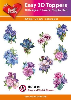 Easy 3D Toppers - Blue & Violet Flowers