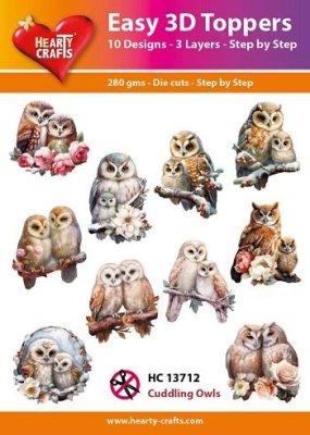 Easy 3D Toppers - Cuddling Owls