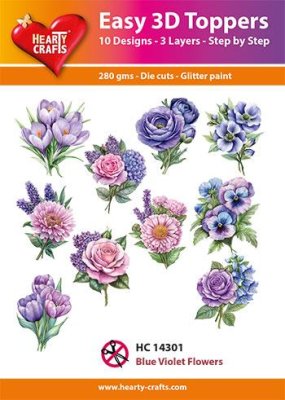 Easy 3D Toppers - Blue Violet Flowers