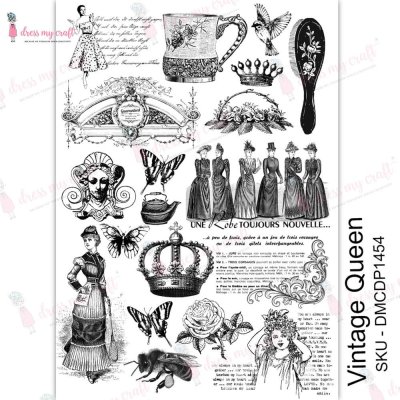 Dress My Craft Transfer Me Sheet A4 - Vintage Queen