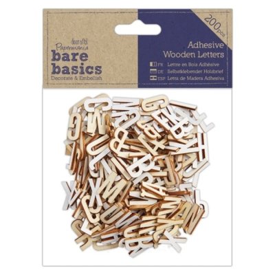 Adhesive Wooden Letters 200 pcs