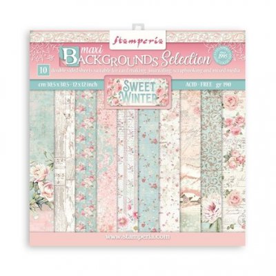 Stamperia Paper Pack 8x8 - Sweet Winter Backgrounds 