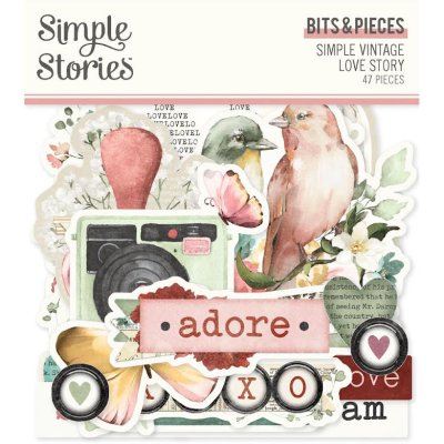 Simple Stories Die Cuts - Vintage Love Story 