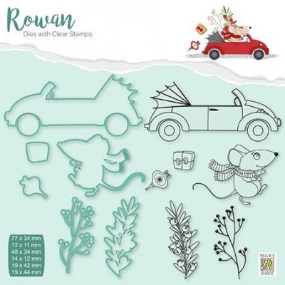 Nellies Rowan Dies & Clearstamp - Driving home for Christmas