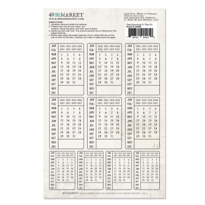 49 and Market Rub-Ons 6x8 inch - Date Essentials 01
