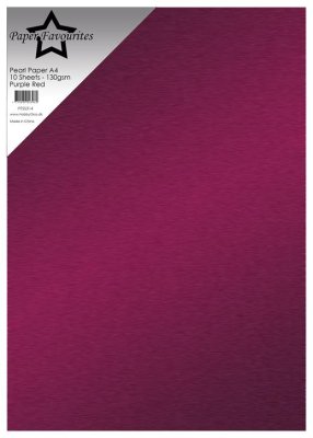 Paper Favourites Pearl Paper 140gsm - Purple Red