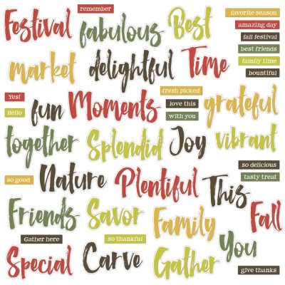 49 And Market Chipboard Word Set - Vintage Orchard