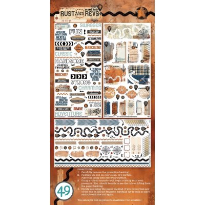 49 And Market Rub-On Transfer Set - Rust And Revs