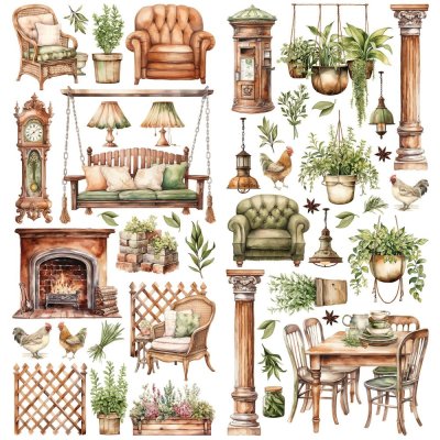 49 and Market Laser Cut Outs Elements - Cottagecore