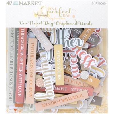 49 And Market Chipboard Set Words - One Perfect Day