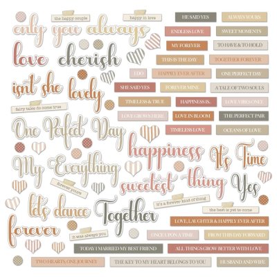 49 And Market Chipboard Set Words - One Perfect Day