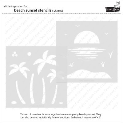 Lawn Fawn Stencil 2 Pack - Beach Sunset Stencils