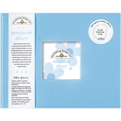 Doodlebug Storybook D-Ring Album 8X8inch - Bubble Blue