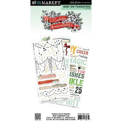 49 And Market Rub-On Transfer Set Essential - Mistletoe And Memories