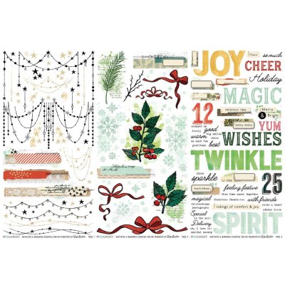 49 And Market Rub-On Transfer Set Essential - Mistletoe And Memories