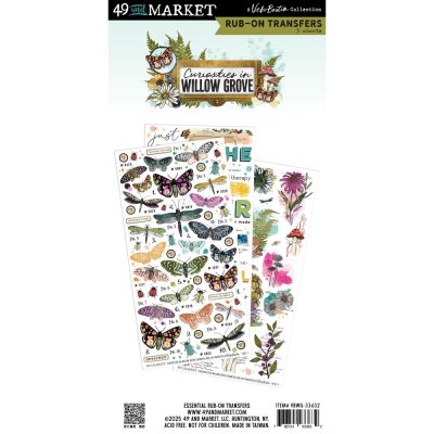49 And Market Rub-On Transfer Set Essential - Curiosities In Willow Grove