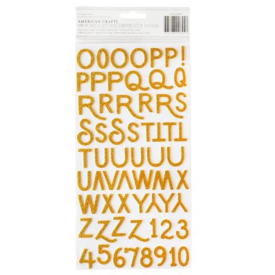 April & Ivy Thickers Stickers Alpha Gold Glitter