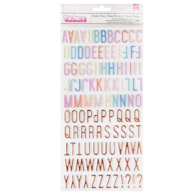 American Crafts Thickers Stickers - Rainbow Avenue Rose Gold Alpha