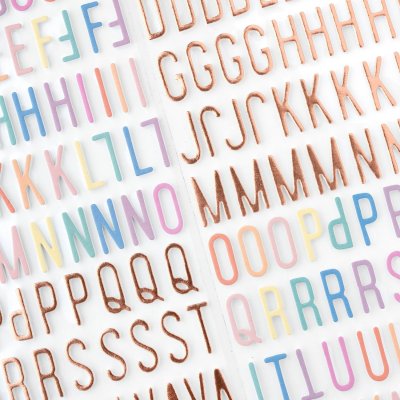 American Crafts Thickers Stickers - Rainbow Avenue Rose Gold Alpha