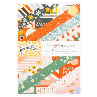 Pebbles 6x8 Paper Pad - Gold Foil, Sunny Bloom