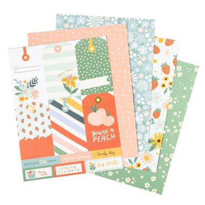 Pebbles 6x8 Paper Pad - Gold Foil, Sunny Bloom