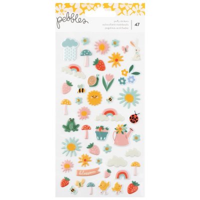 Pebbles Puffy Stickers Icons - Sunny Bloom