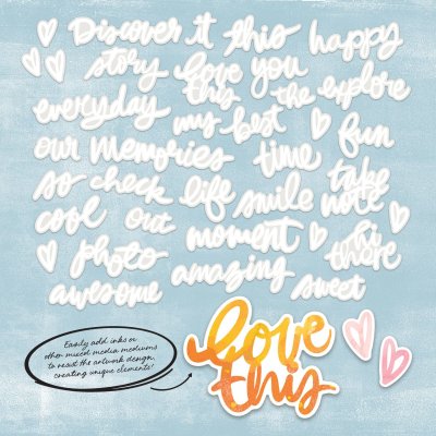 49 and Market Chipboard Set - Irresistable Words